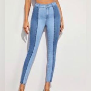 Shein skinny jeans two tone
